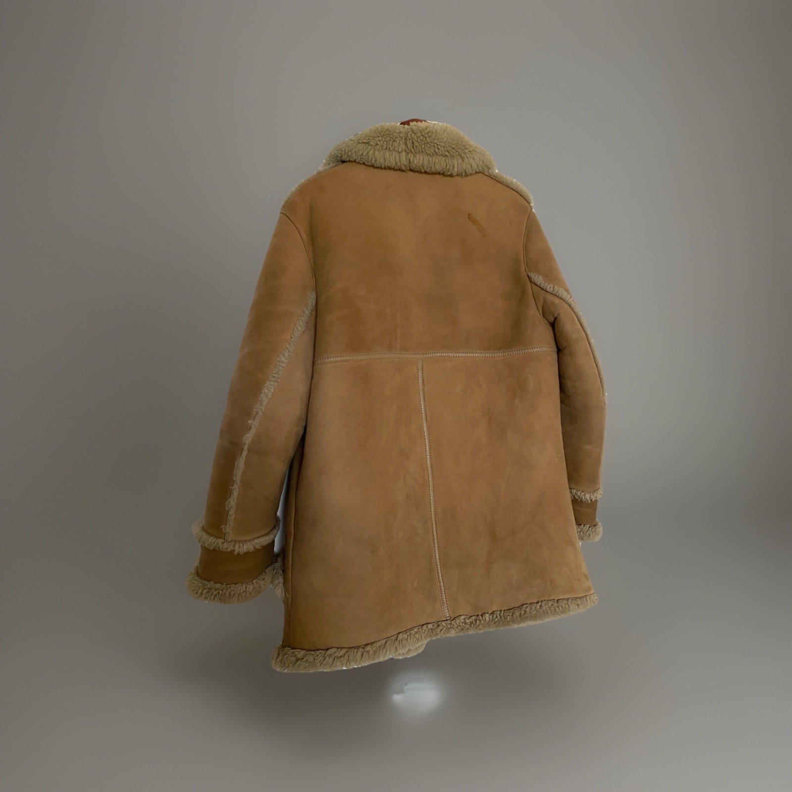 Vintage John Paterson UK Shearling Coat Real Lambskin 38 England Leather Women