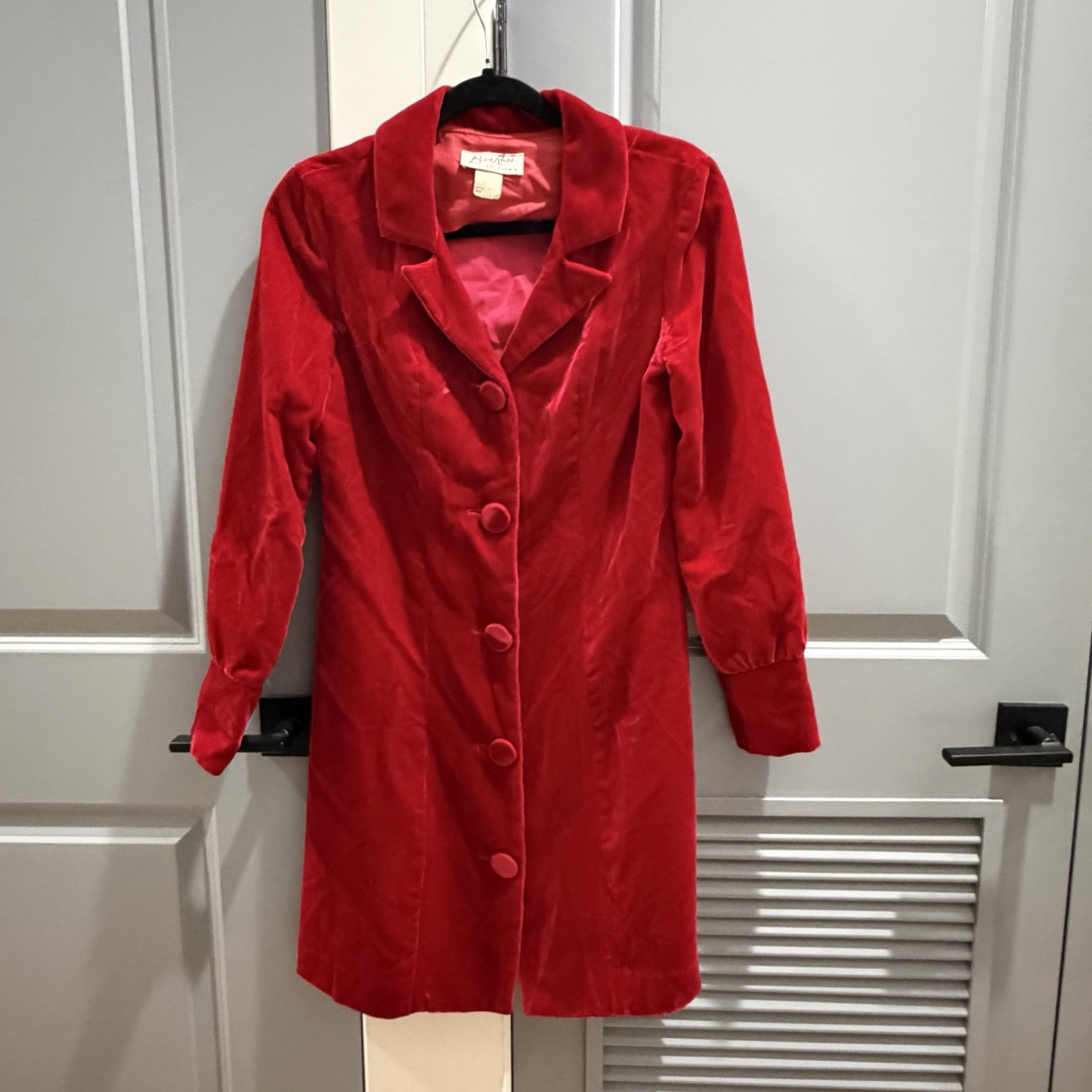 Vintage Lisa Ross Red Velvet Blazer Dress Women&rsquo;s 9