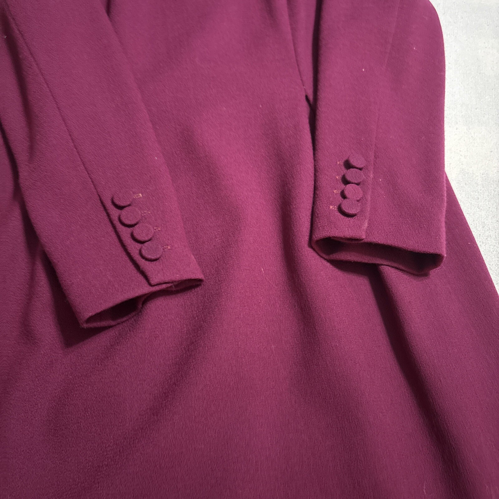 Vintage Maggy London Wool Dress Purple Long Sleeve Sz6P Fully Lined