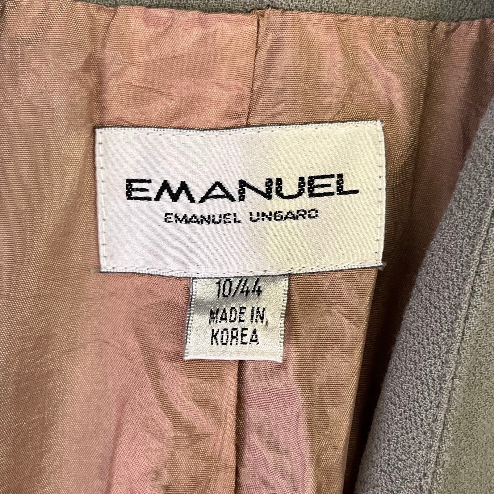 Emanuel Ungaro Parallele Vintage 100% Wool Crepe Wrap Blazer Pencil Skirt Suit