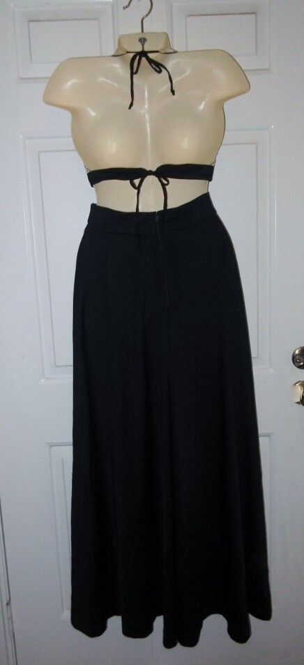 VTG 70s 2 Pc Bikini Top Full Swing Maxi Skirt 5 Hippy BoHo Crocheted Lace Outfit