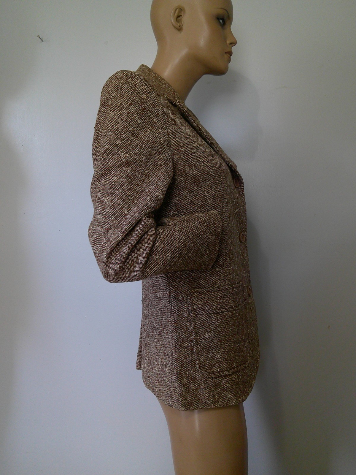 Vt 70&rsquo;s PENDLETON Gorgeous Tan Brown Wool TWEED Fitted Blazer Jacket M/L Ex Cond