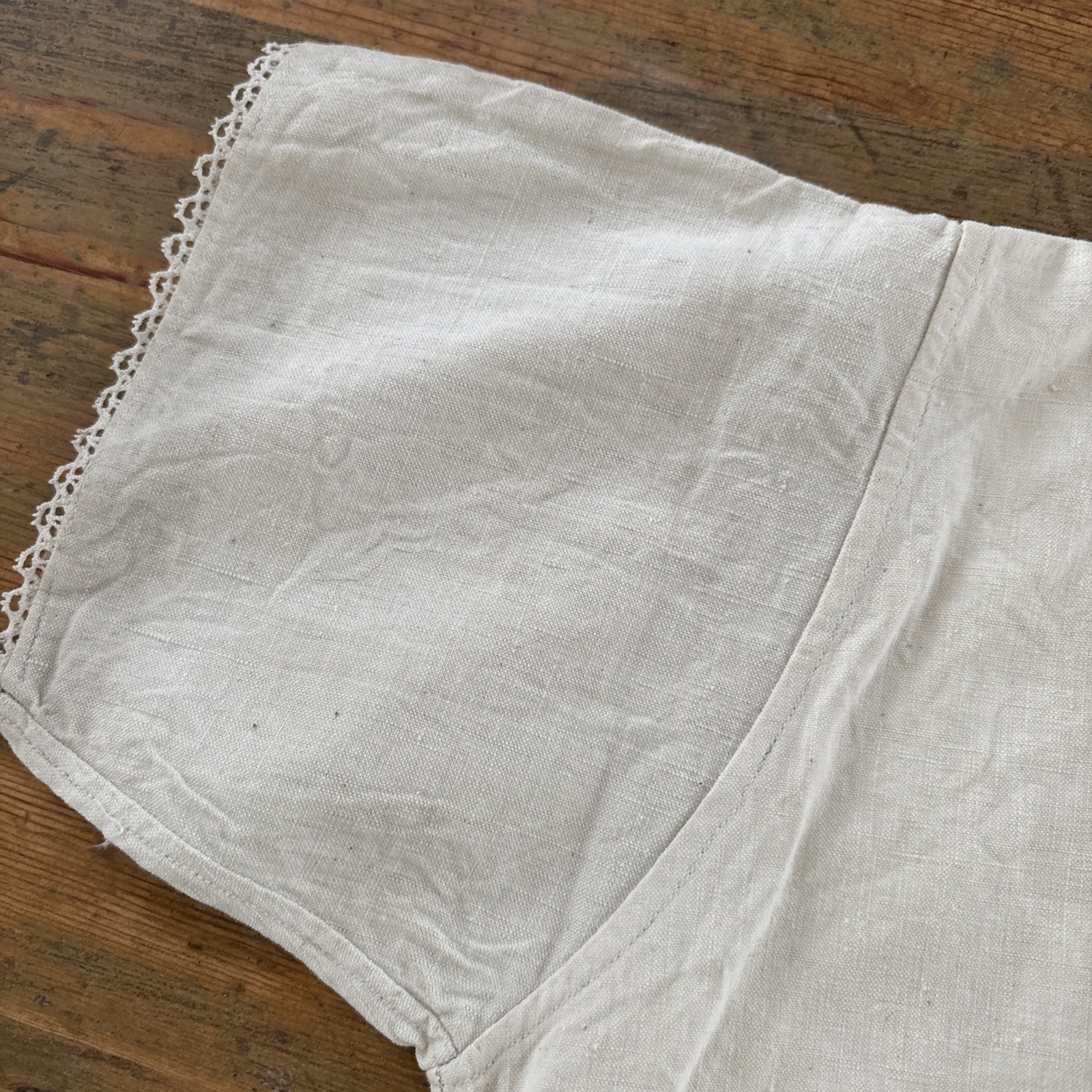 Edwardian Monogram Linen Blouse | Antique French Chemise Top, Early 1900s