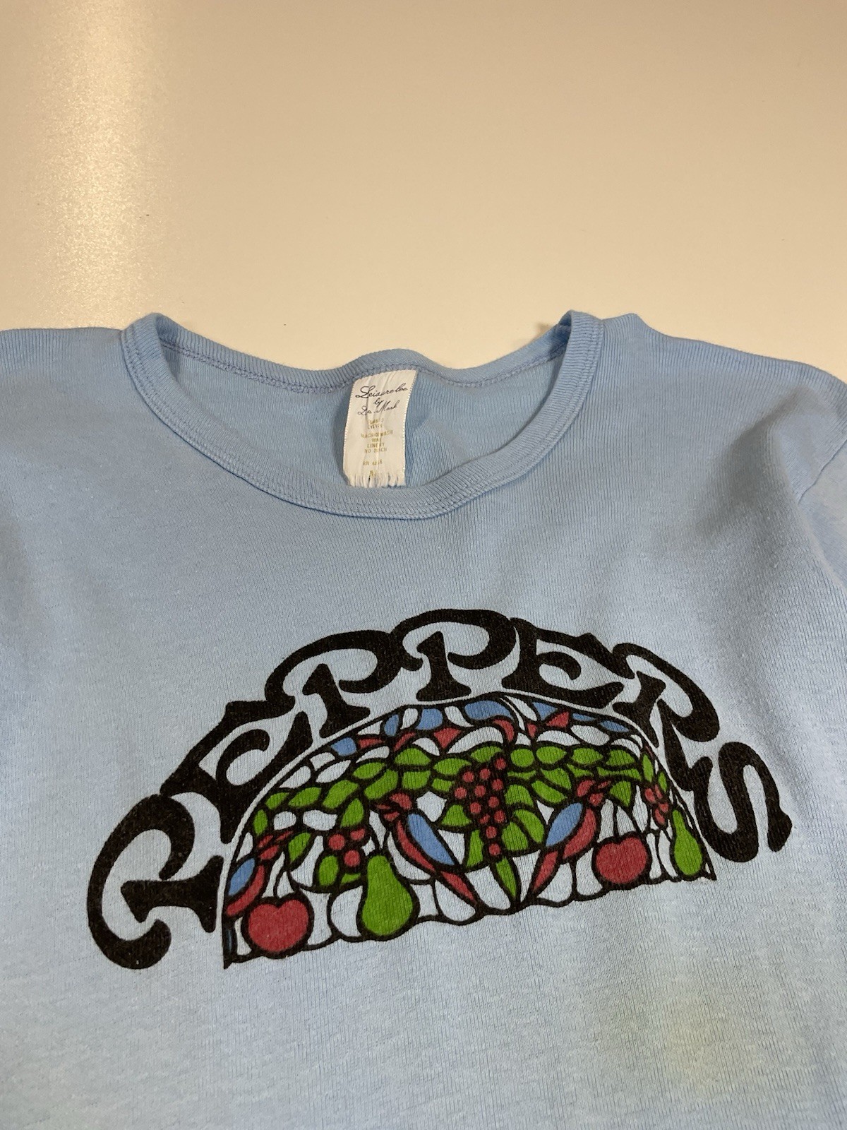 Vintage Peppers Long Sleeve T Shirt Sz XS/S Stained Glass Hippie 70s
