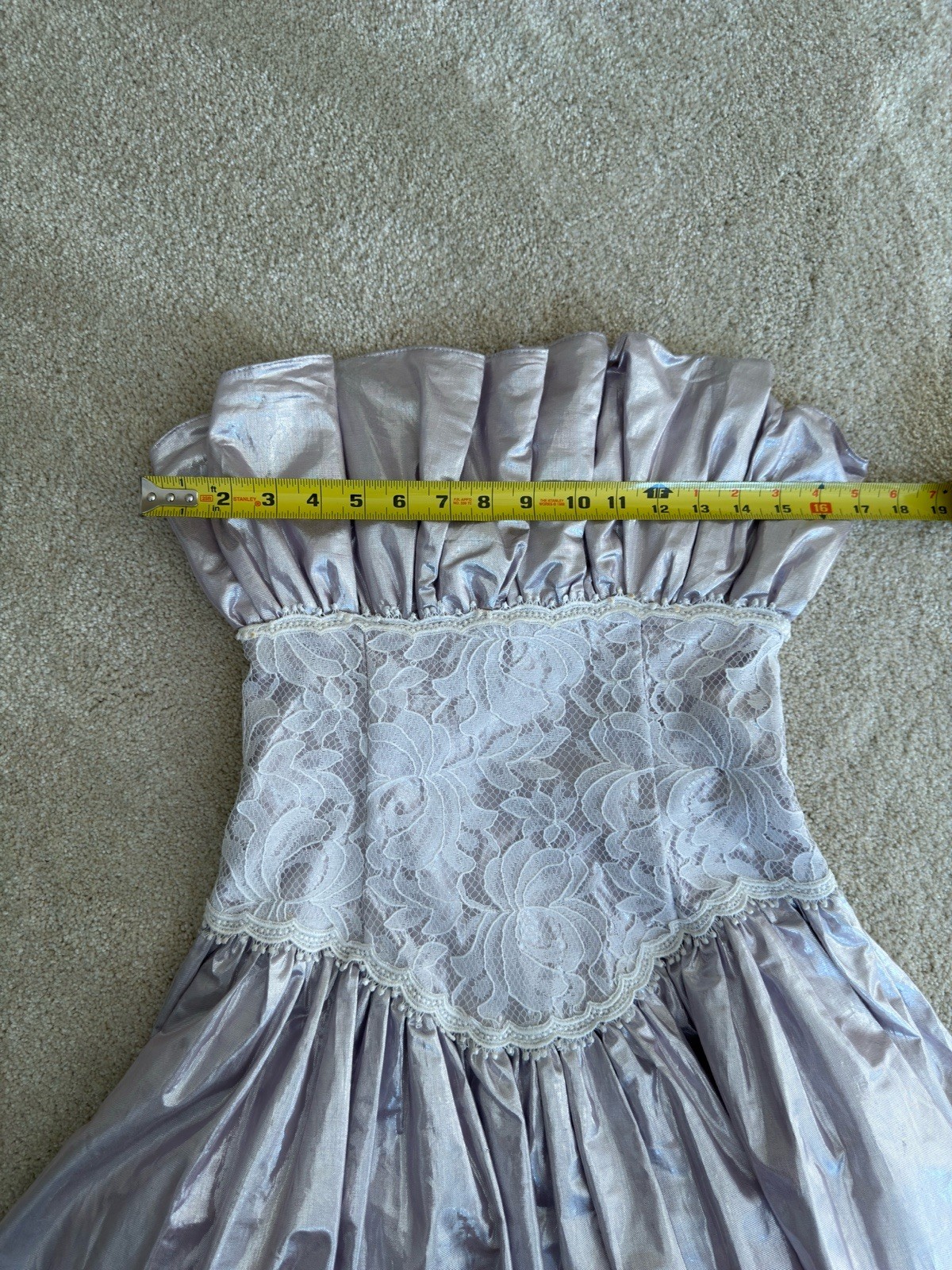 Vintage Scott McClintock Strapless Metallic Lace Dress | Size 8