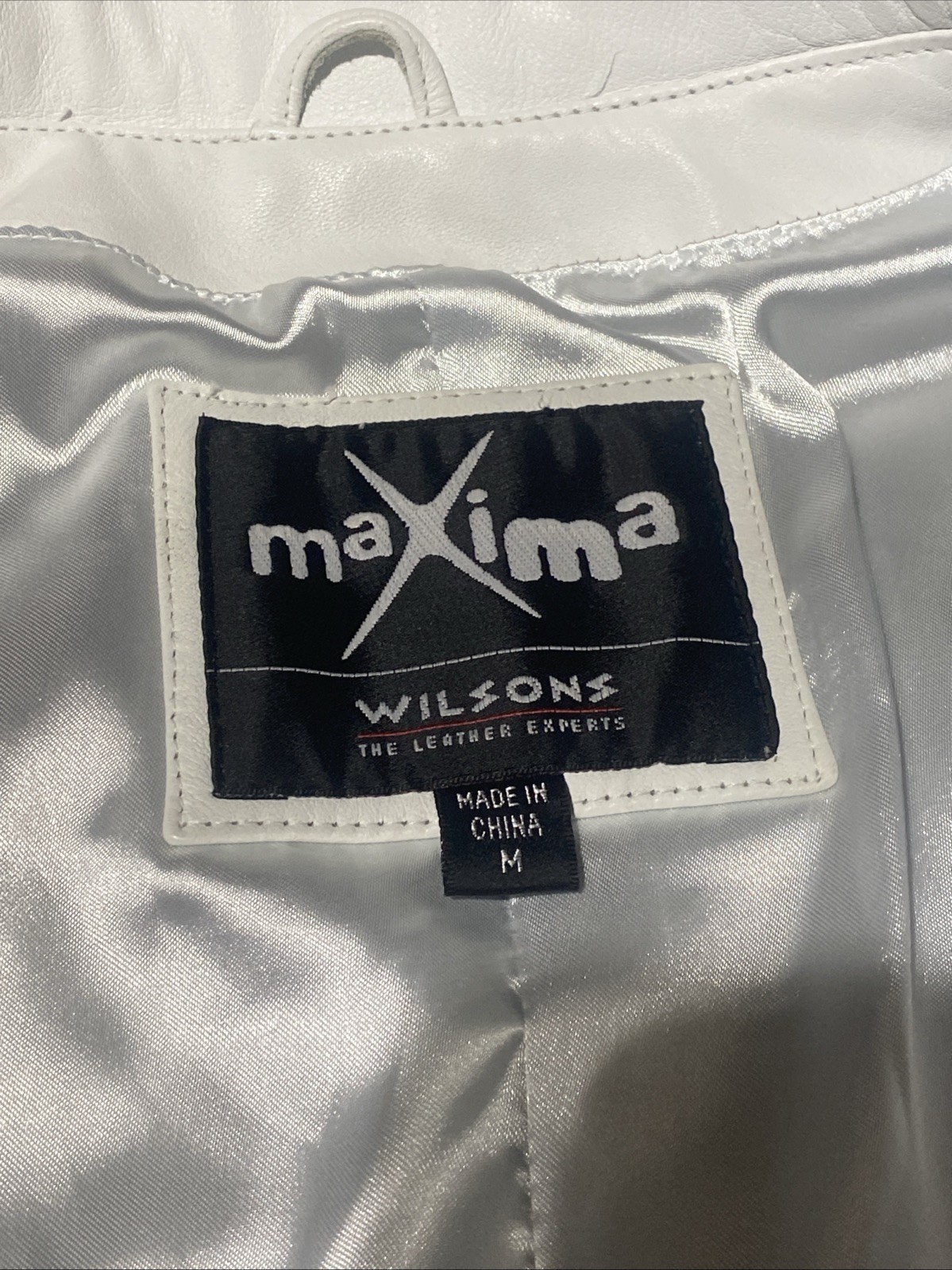 VTG Wilsons Leather Máxima Women&rsquo;s White Long Duster Trench Coat Medium Y2K 90s