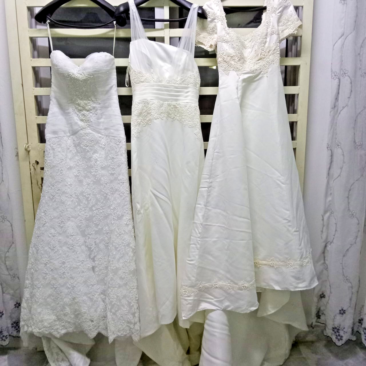 Bridal Wedding Dresses Gown Lot of 3 Vintage Bundle 80s-90s Size S-M