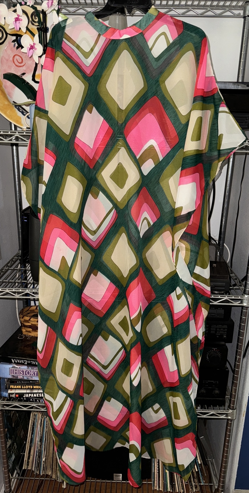 Vtg 70’s Elizabeth Stewart USA Sheer Luxe Caftan Kaftan Style 849 One Size