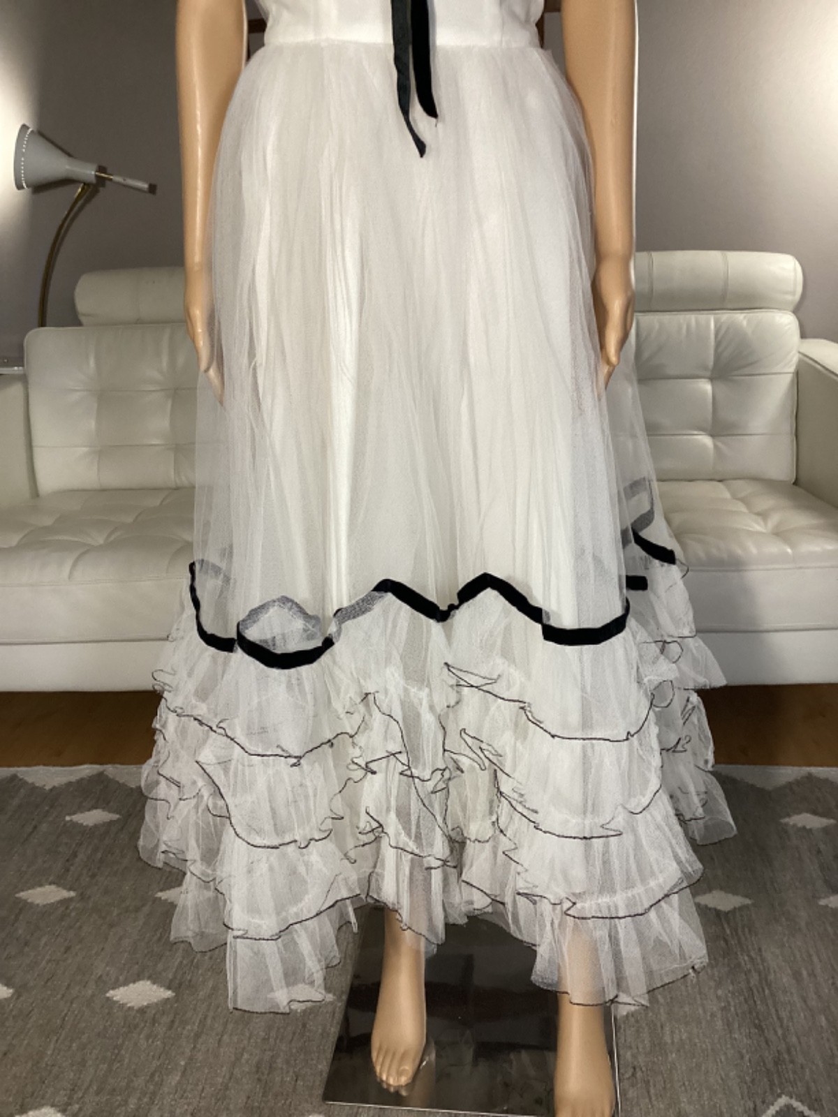 Vintage 1950&rsquo;s Will Steinman Original Black & White Tulle Strapless Party Dress