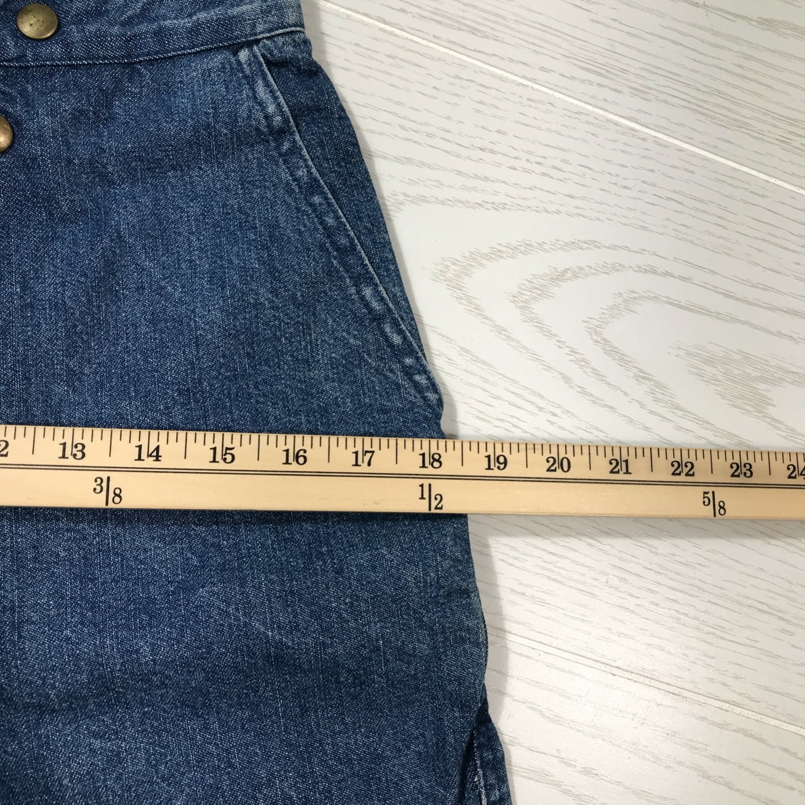 Vintage 70s BellBottom Jeans Women 5/6 LandLubber Button Snap Cotton Made In USA