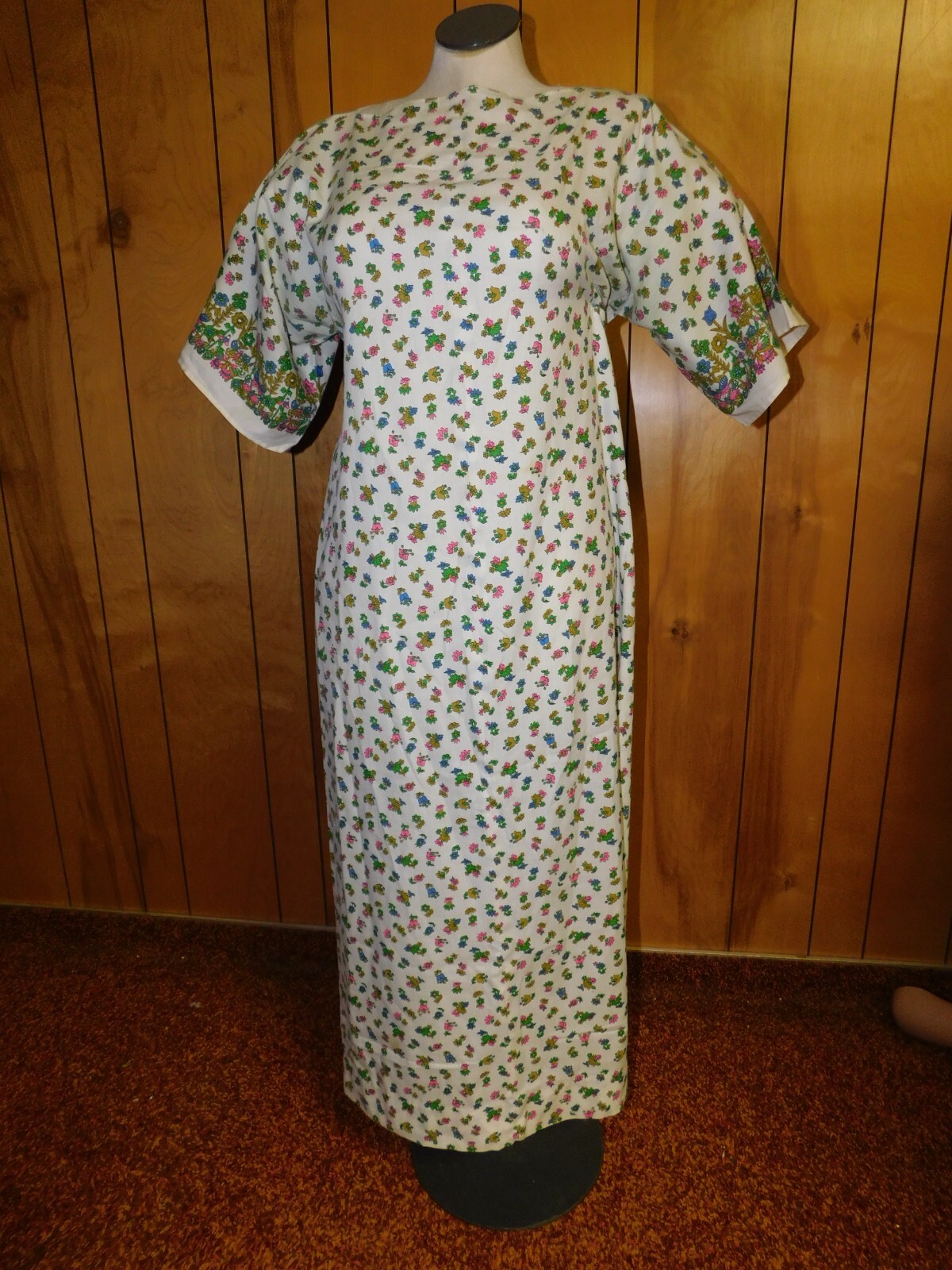 Vintage Handmade Wrap Dress Long Bust 46&Prime;*