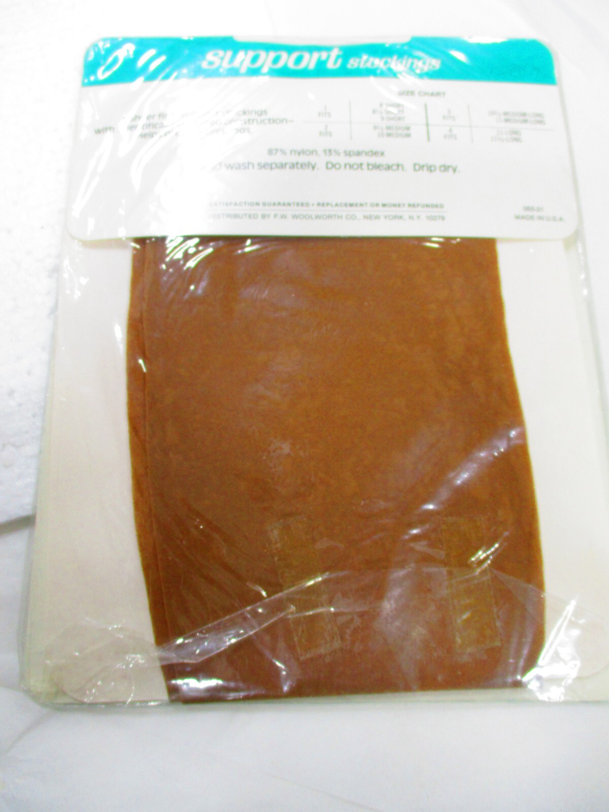 1PR VINTAGE PRIMROSE RT SUPPORT SHEER NYLON STOCKINGS SZ 9 1/2-10 MED BEIGE