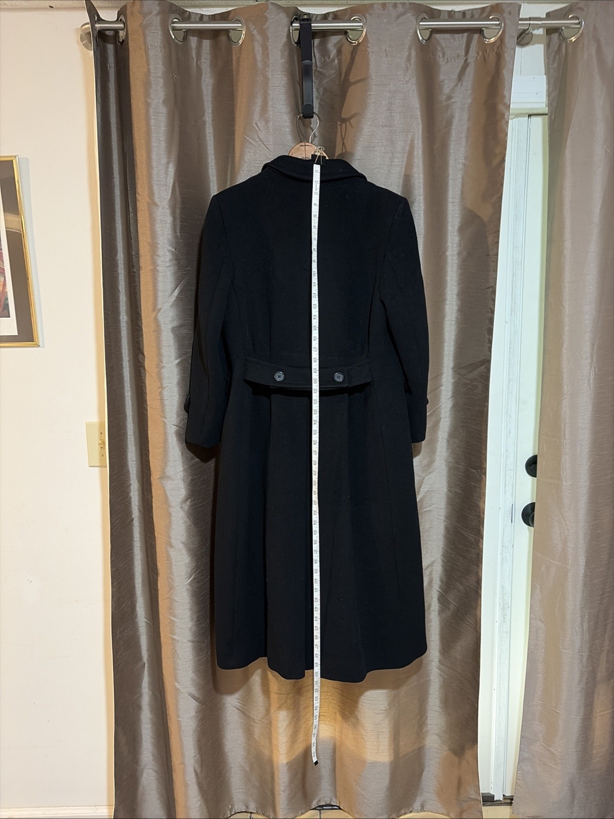 VTG Evan Picone Long 100% Wool Double Breasted Coat Women&rsquo;s Medium Black (8?)
