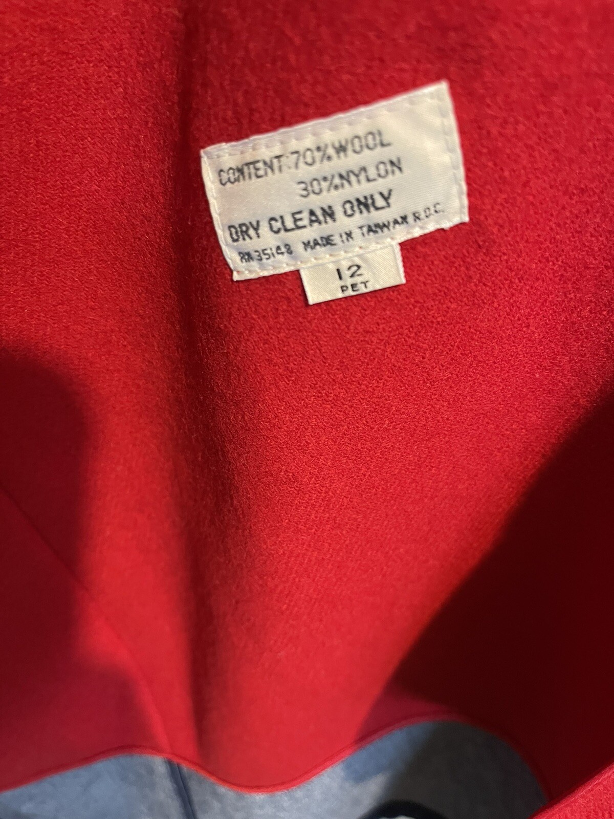 Vintage denim long duster coat wool lined womens sz 12P Western MISTY HARBOR