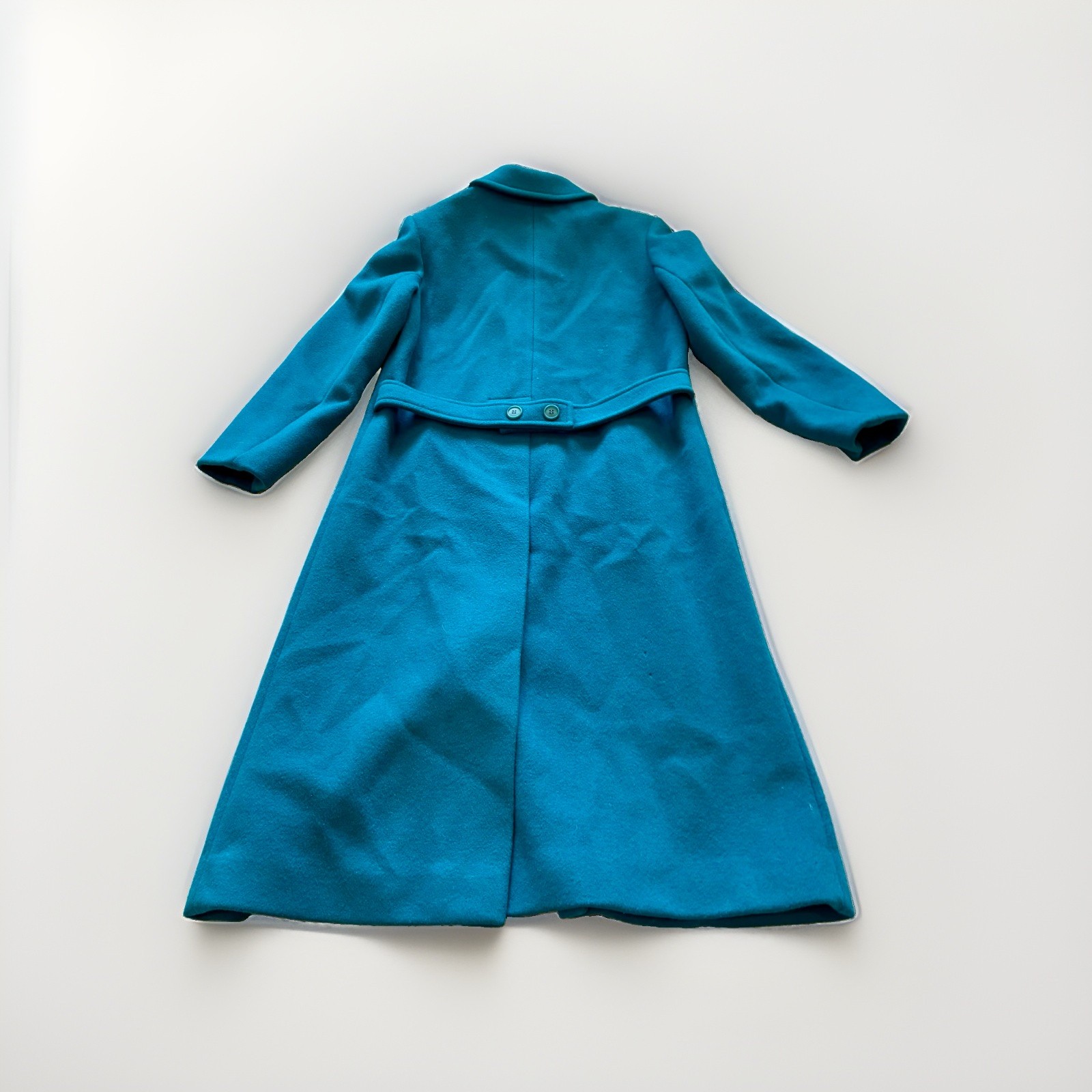 VTG 1970s Pendleton Virgin Wool Lined Teal Trench Coat Women&rsquo;s Size 10 Old Money