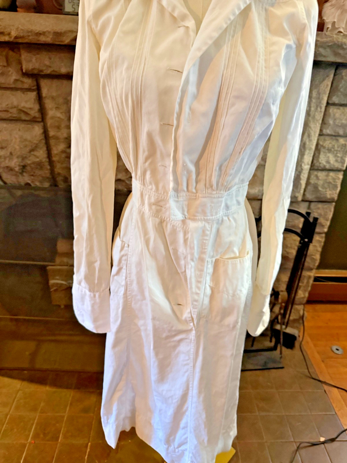 Vintage 1958 White Midi Length Authentic Nurse Uniform s/m Princess Uniform