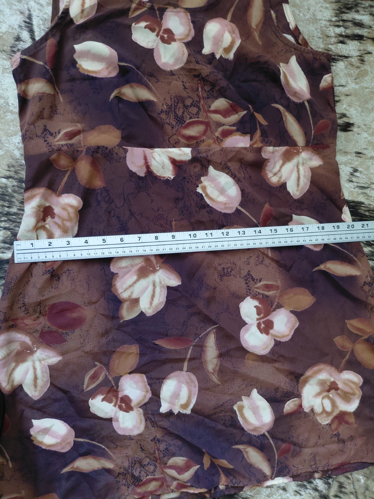 Vintage 90s Sundress Sleeveless Brown Floral Print Size 10