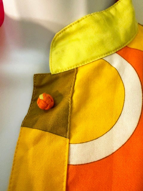 Catherine Ogust Penthouse Gallery VTG 70s Mod Colorful Cotton Shirt Dress M/L