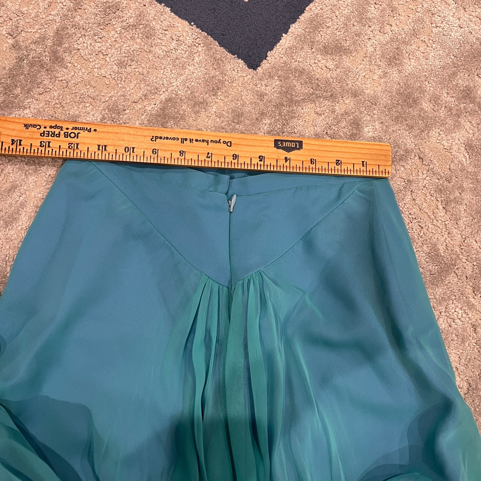Vintage Lazaro Two-Piece Formal Gown Aqua Blue Chiffon Satin Prom Dress Y2K 90s
