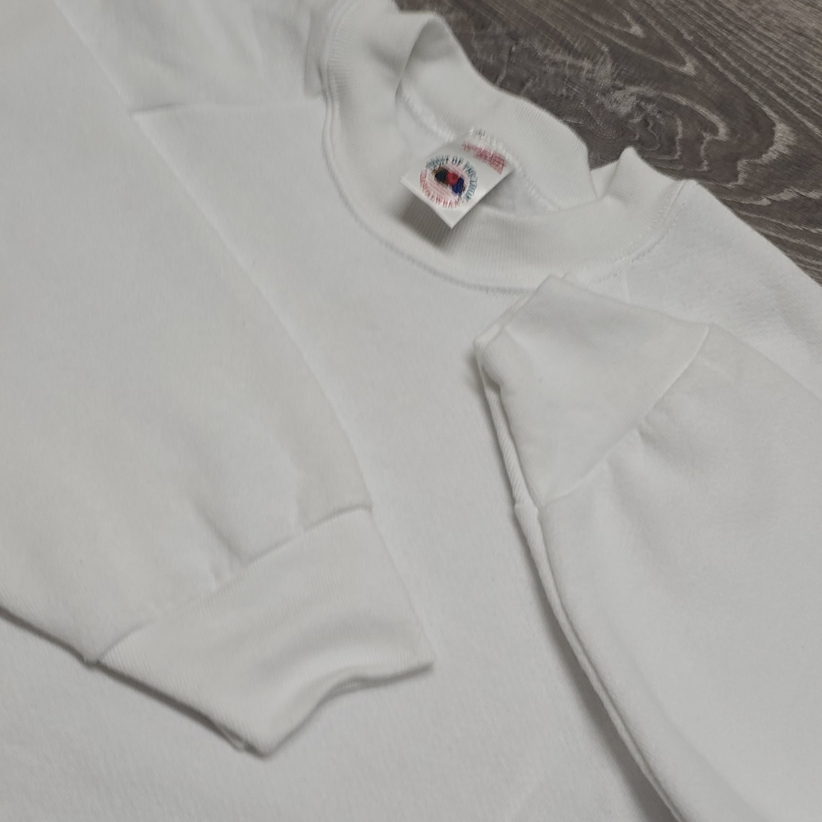 Vintage Ladies Fruit Of The Loom Blank White Sweatshirt USA Made XL Raglan 90s