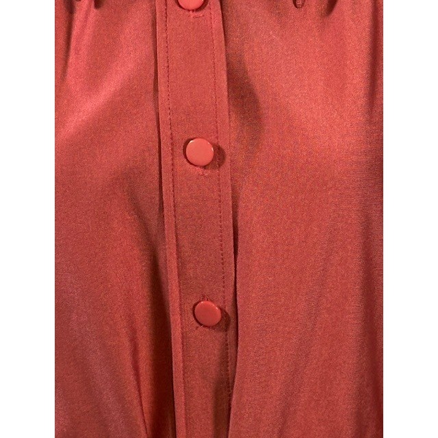Lanvin Paris NY Vintage 70s Belted Midi Shirt Dress Size 14 Mauve Pink