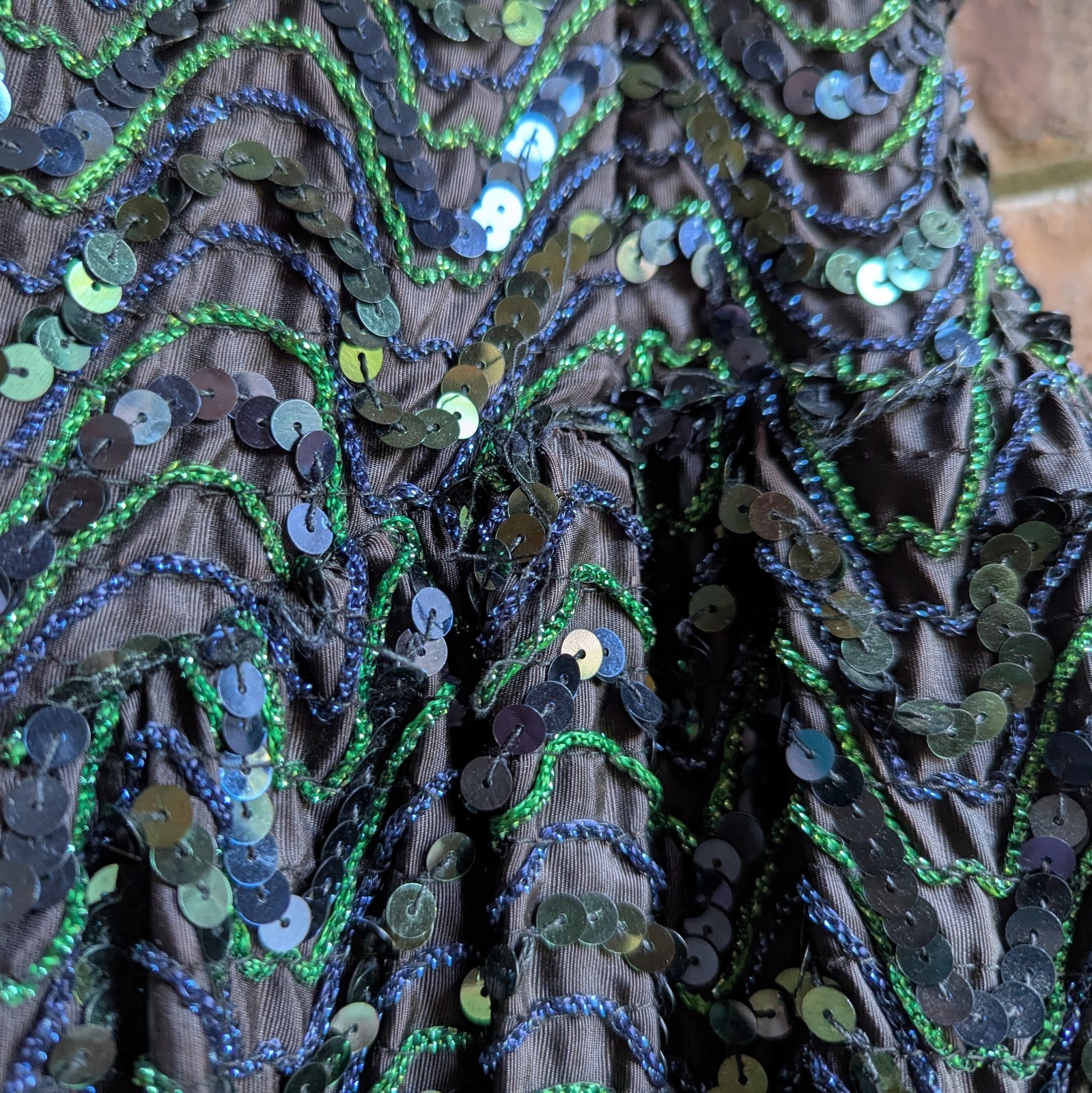 GUNNE SAX Jessica McClintock Sequin Dress Mini Chevron 5/6 XS Sparkle Glam Vtg