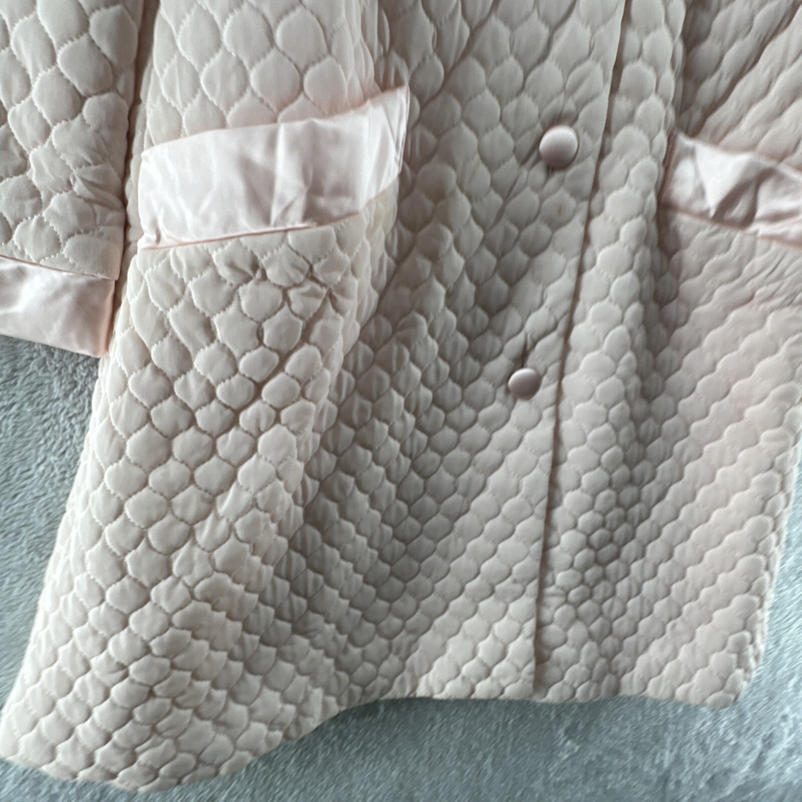 Vintage Gossard Artemis Jacket Housecoat Sz 10 Pink Quilted Button Down Bed Robe