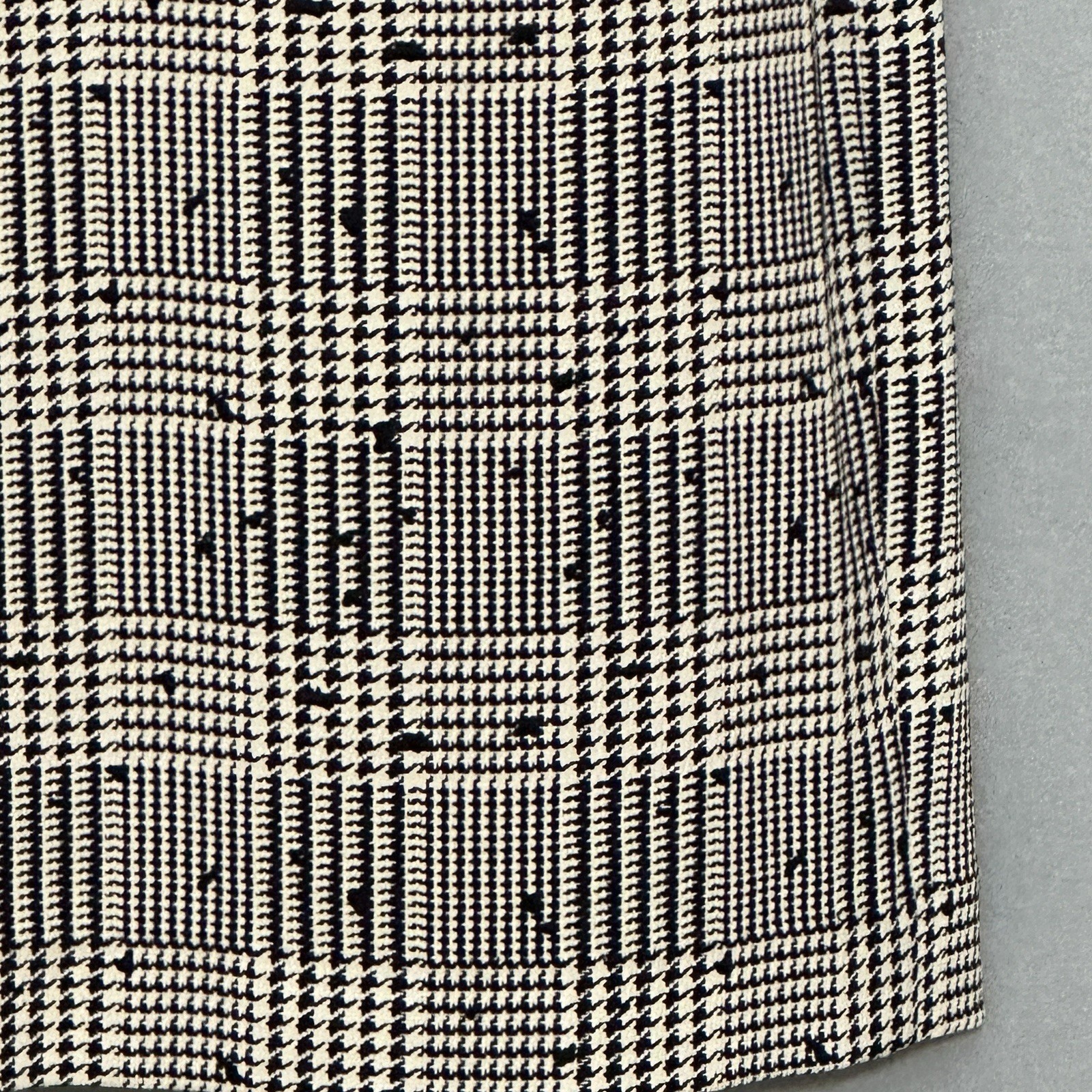 VTG 80s ACT II Women Suit 12 Ivory Houndstooth Check Plaid Power Classic Office