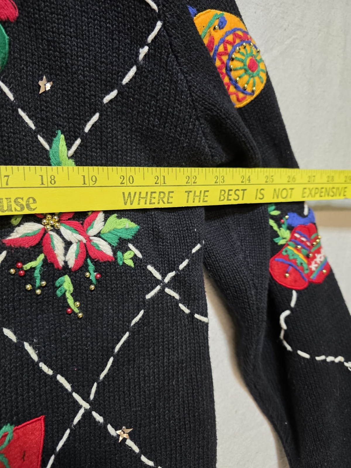 Vtg 90s Designer Original Studio Christmas Kitschy Ugly Sweater Cardigan Size XL