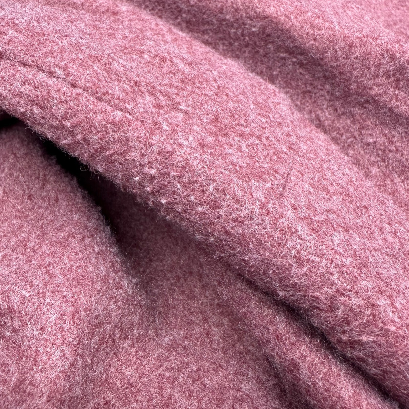 Vintage Womens Coat Sears Button Closure Pockets Mauve Pink 1980s Retro Long