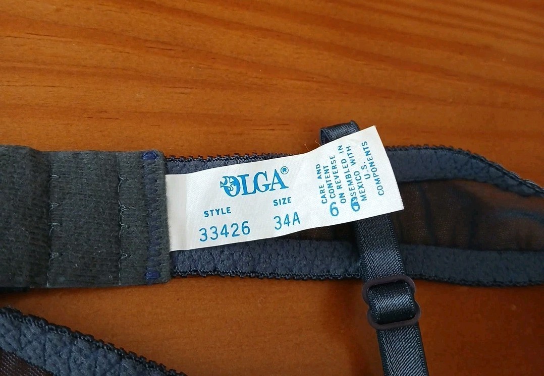 Vtg Olga Bra Size 34A Balconette Push-up Underwire Blue Green Style 33426 NWT