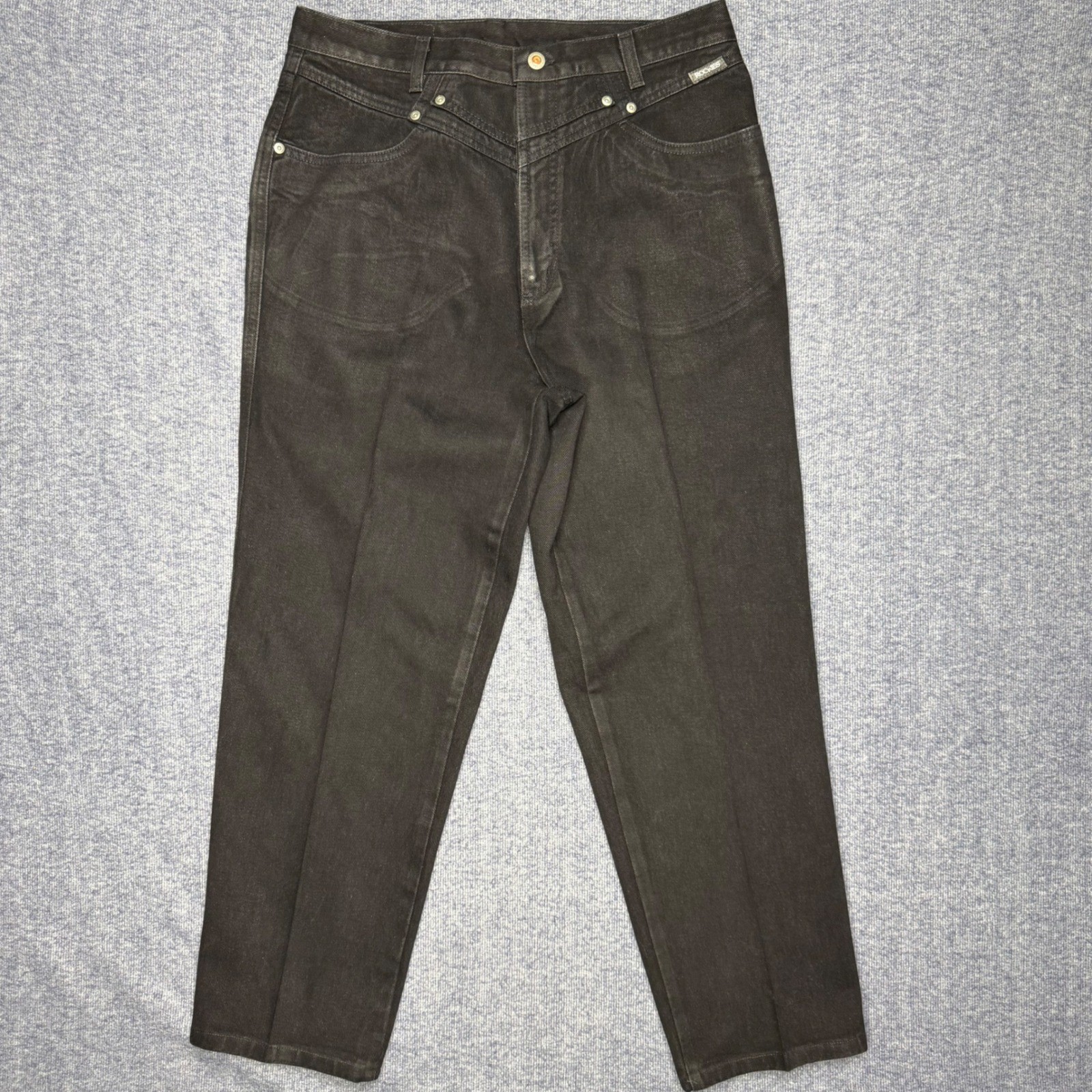 Vintage 90s Rockies Black High Waisted Western Jeans 15/16 33×29 Rocky Mountain