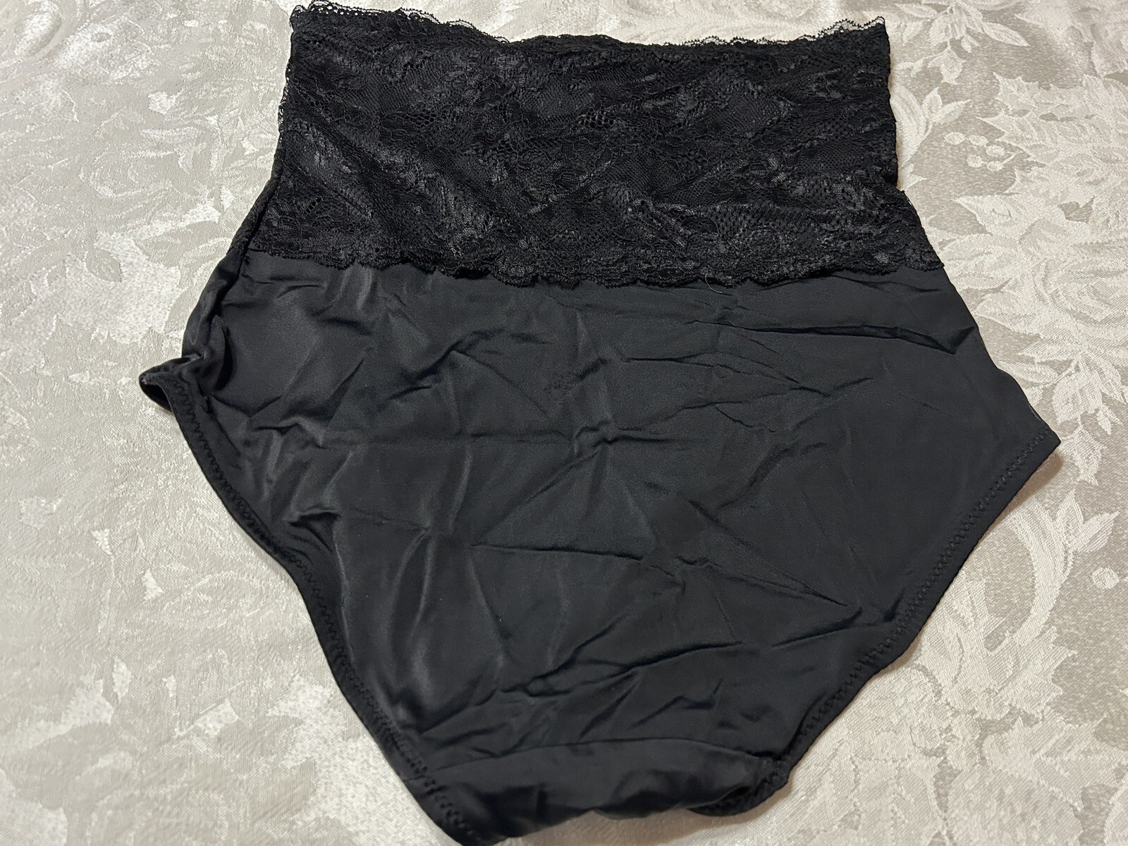Instant Shaping By PLUSFORM 7301 Hi Waist Lace XL Black Shaping Brief Panties