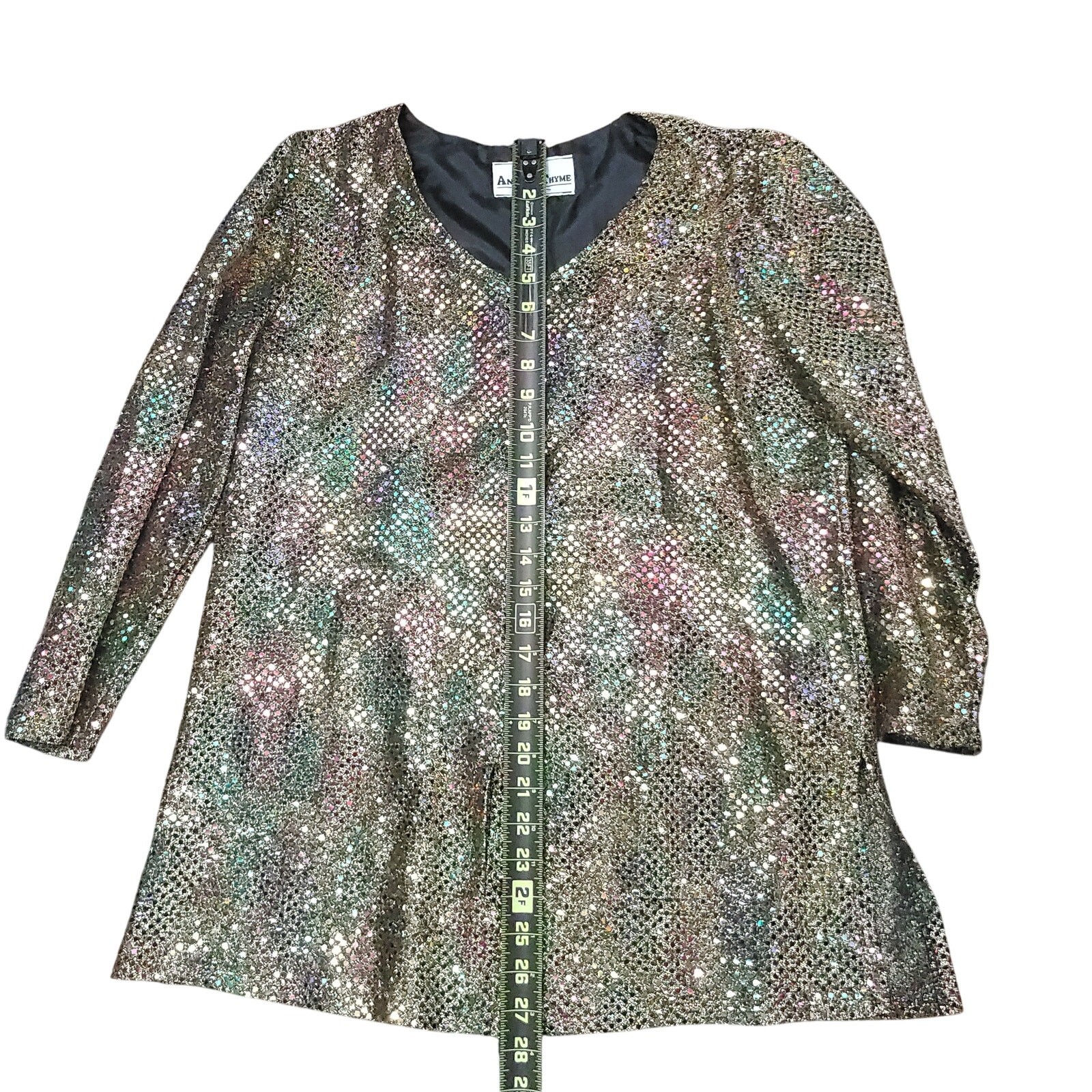 Vintage Another Thyme Womans Shirt Sparkles Glittery Multi-Color estimated S/M