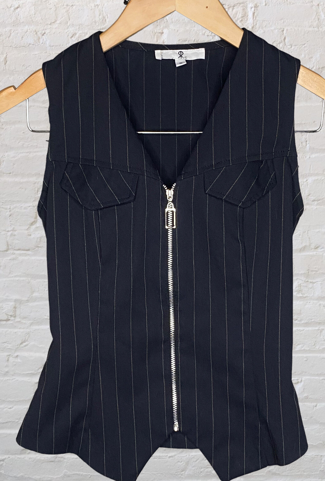 Vintage 90s Rampage Pin Striped Vest Black size Small