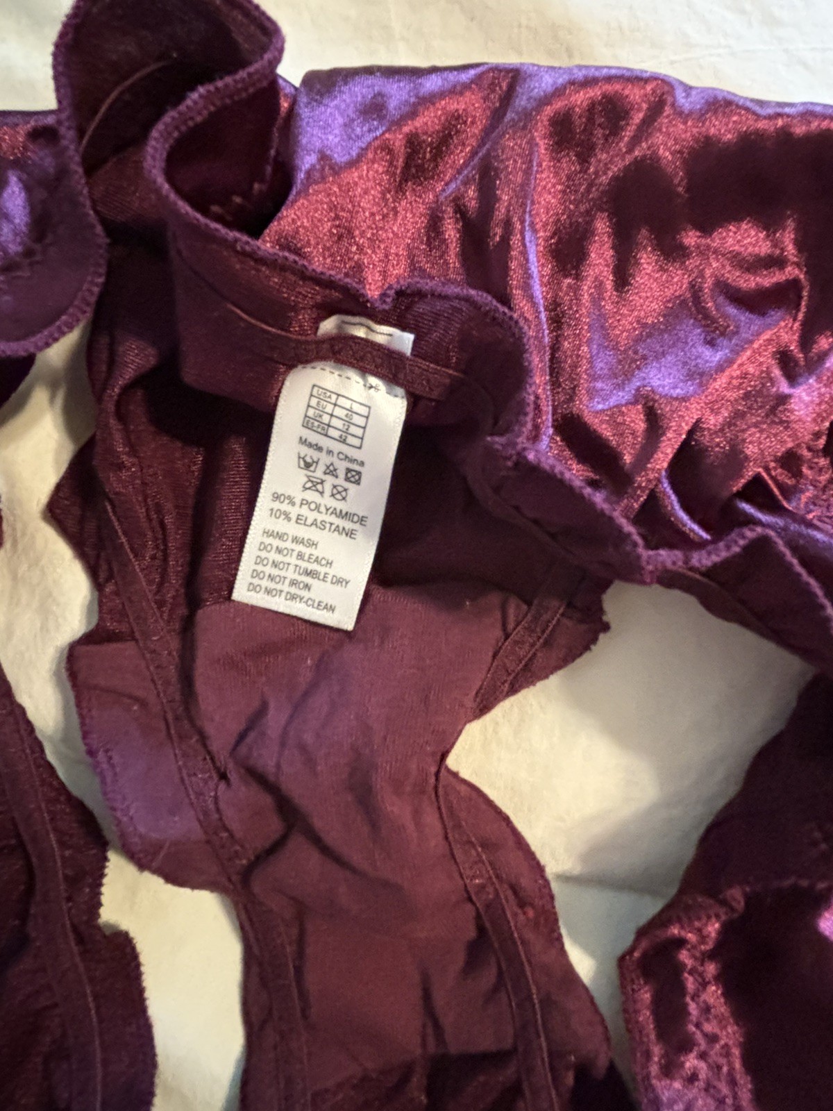 VTG Purple Satin Bikini Panties Size L