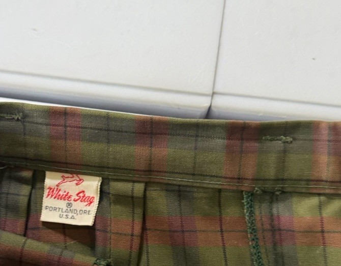 Vtg 50s White Stag Plaid Shirtwaist Dress 38” Bust Broken Zip 23&Prime; Waist