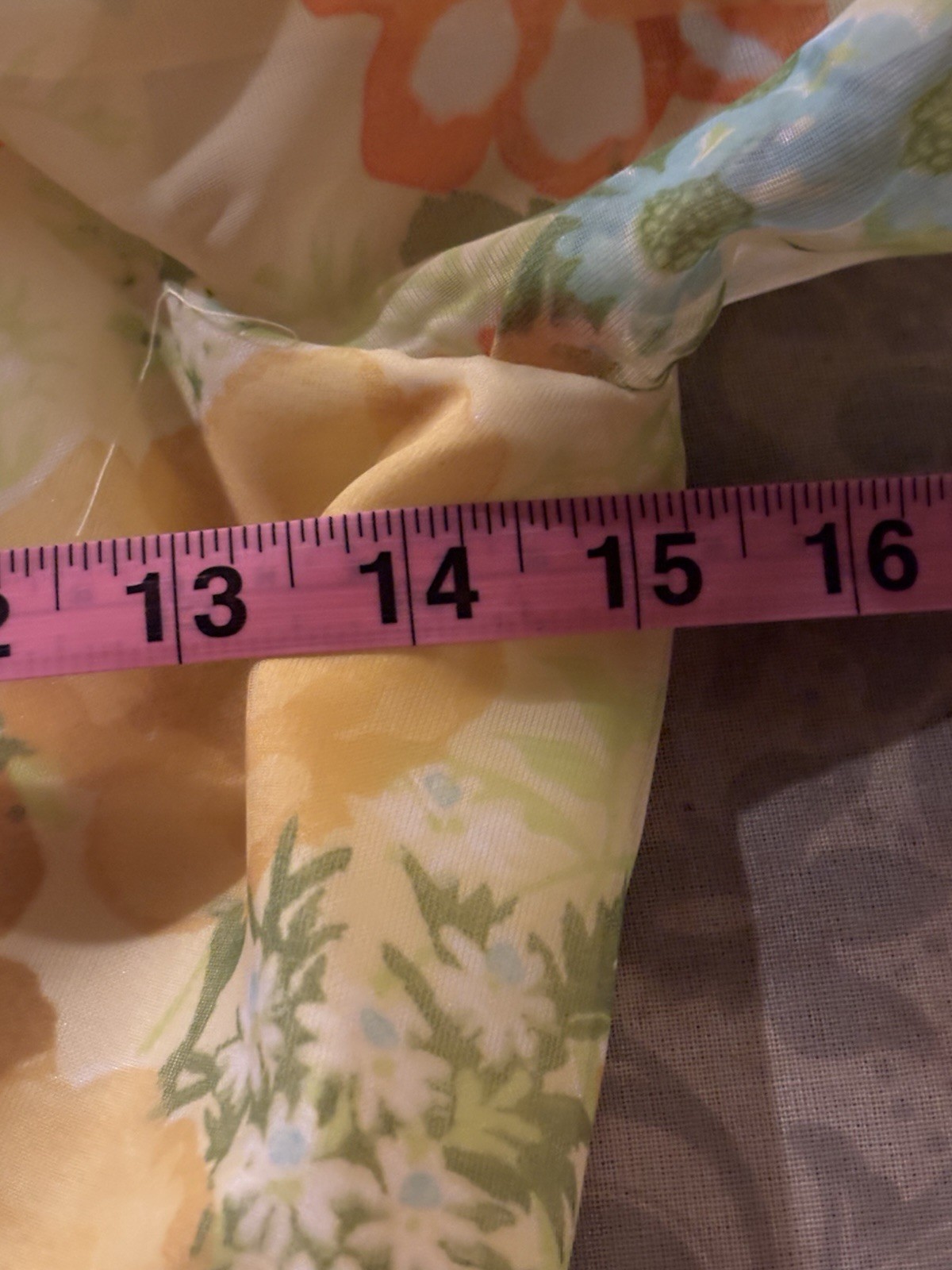 Vintage 70’s Bridesmaid Dress Sunny Yellow Floral Chiffon Floor Length 26” Waist