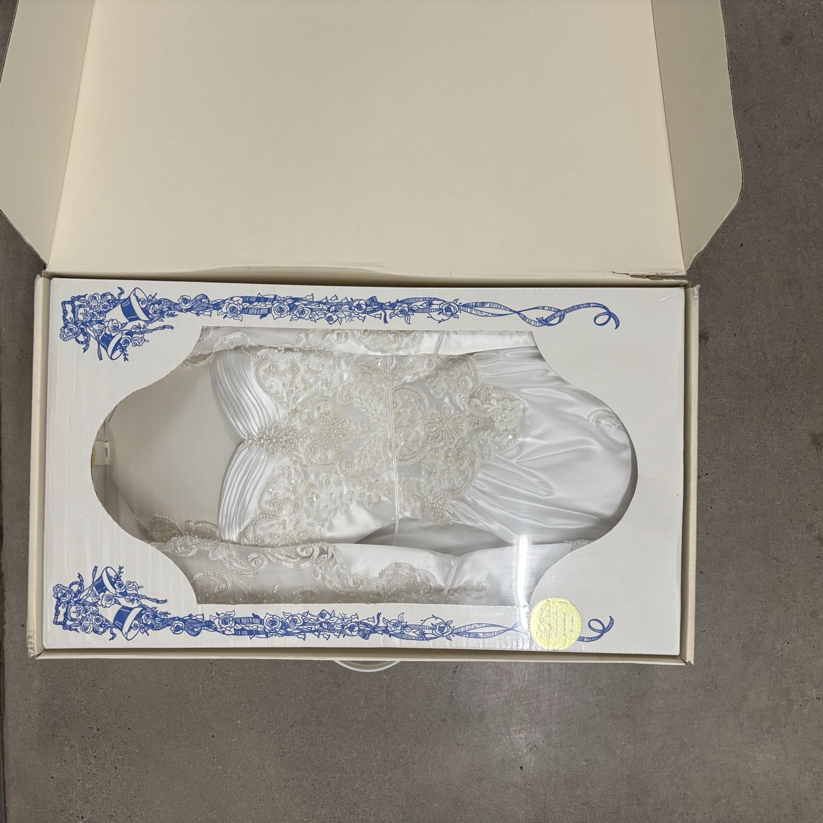 Vintage 1990s Bridal Wedding Dress Gown Victorian Style New with Original Box