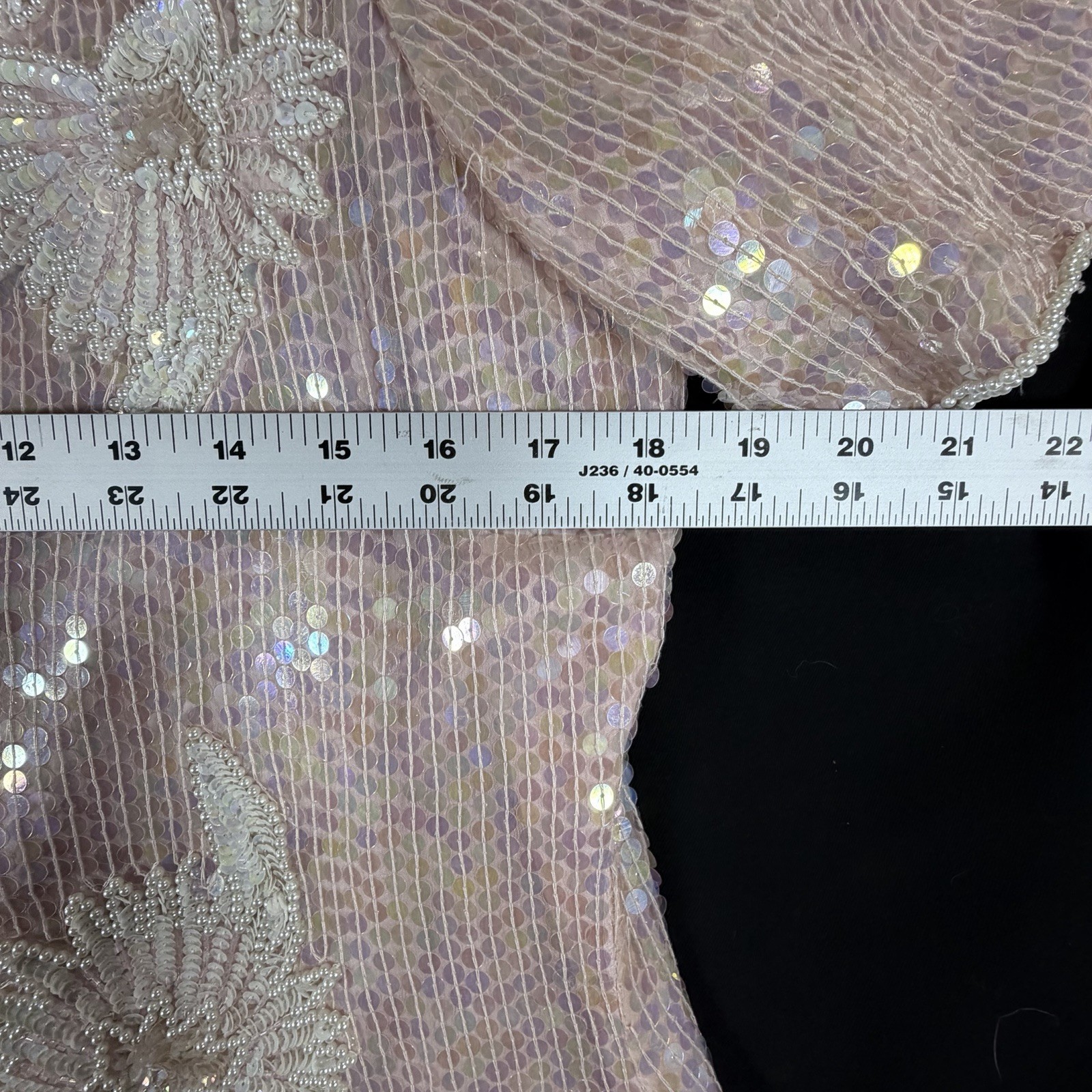 Stenay Womens XL Pink Silk Beaded Sequin Pearl 2Pc Skirt Blouse India VTG