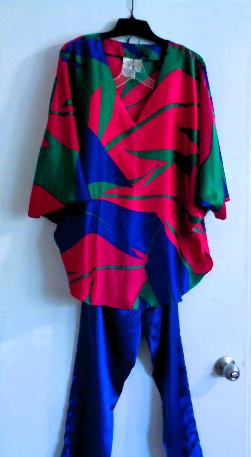 FLORA KUNG 2-PIECE VINTAGE 80s FOR PARTY OR LOUNGE AROUND!! SIZE S. WASHABLE!!!