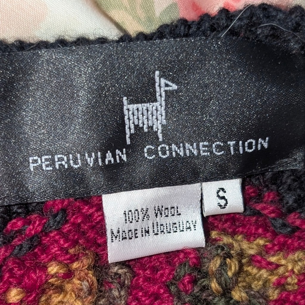 Peruvian Connection Wool Knit with Red and Gray