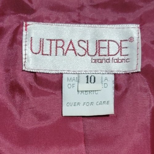 Pristine 70s VTG Ultrasuede Blazer Jacket Magenta Pink Gold Buttons Lined USA 10