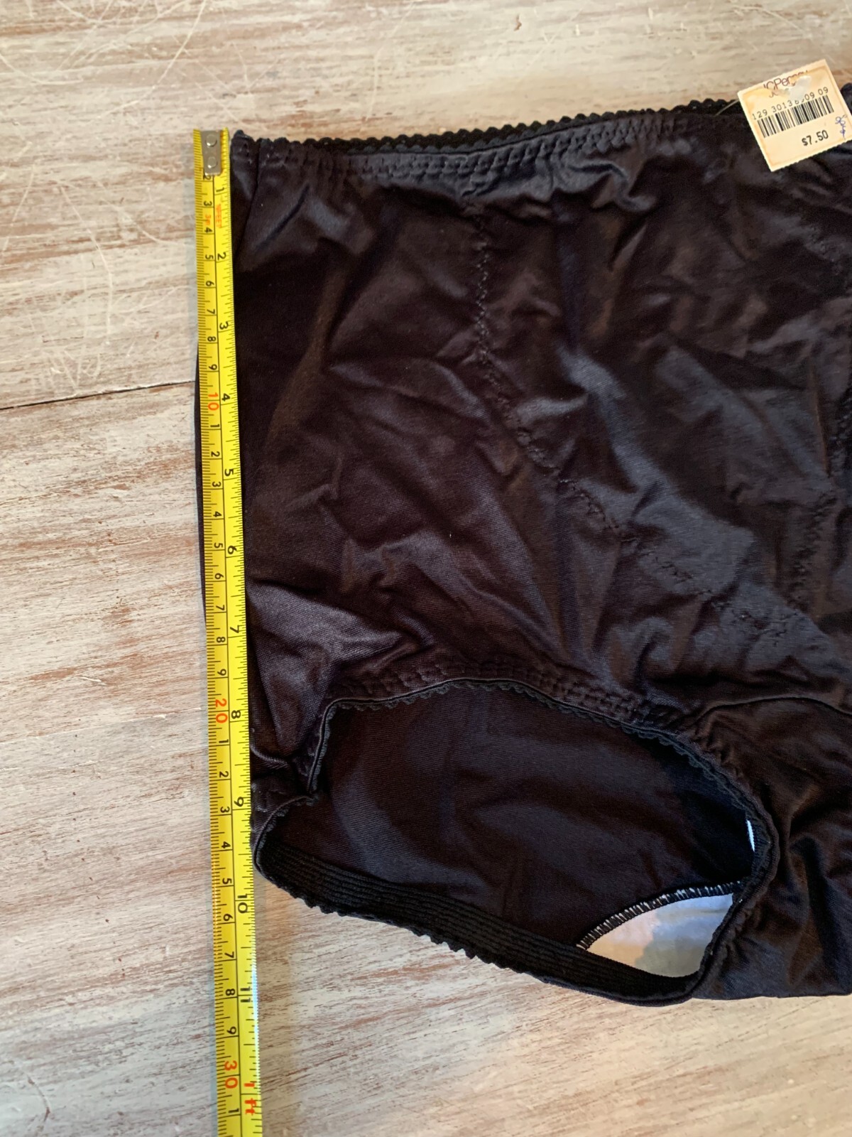 Vtg Soft Skins Light Control JC Penney Black Nylon Spandex Panty #3013 Sz L NEW