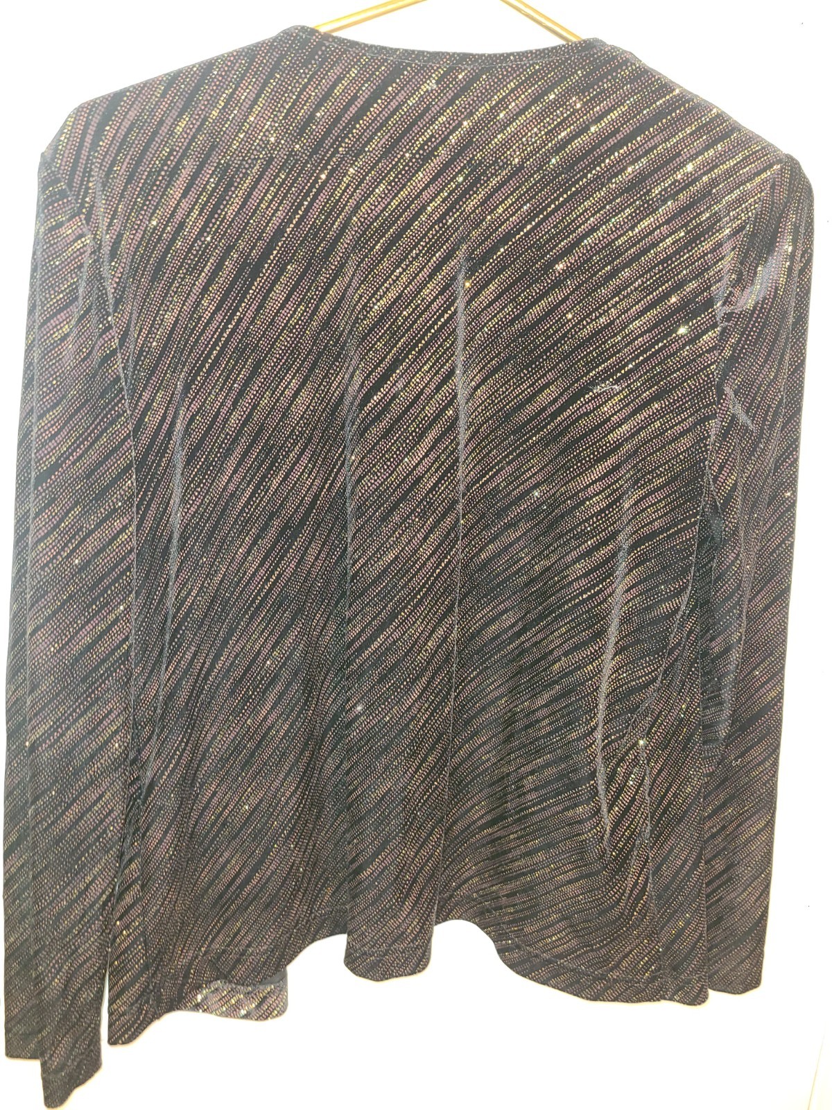 VTG Karin Stevens Glitter Disco Jacket W/ Velvet Top & Necklace Sz 6P 80&rsquo;s 90s