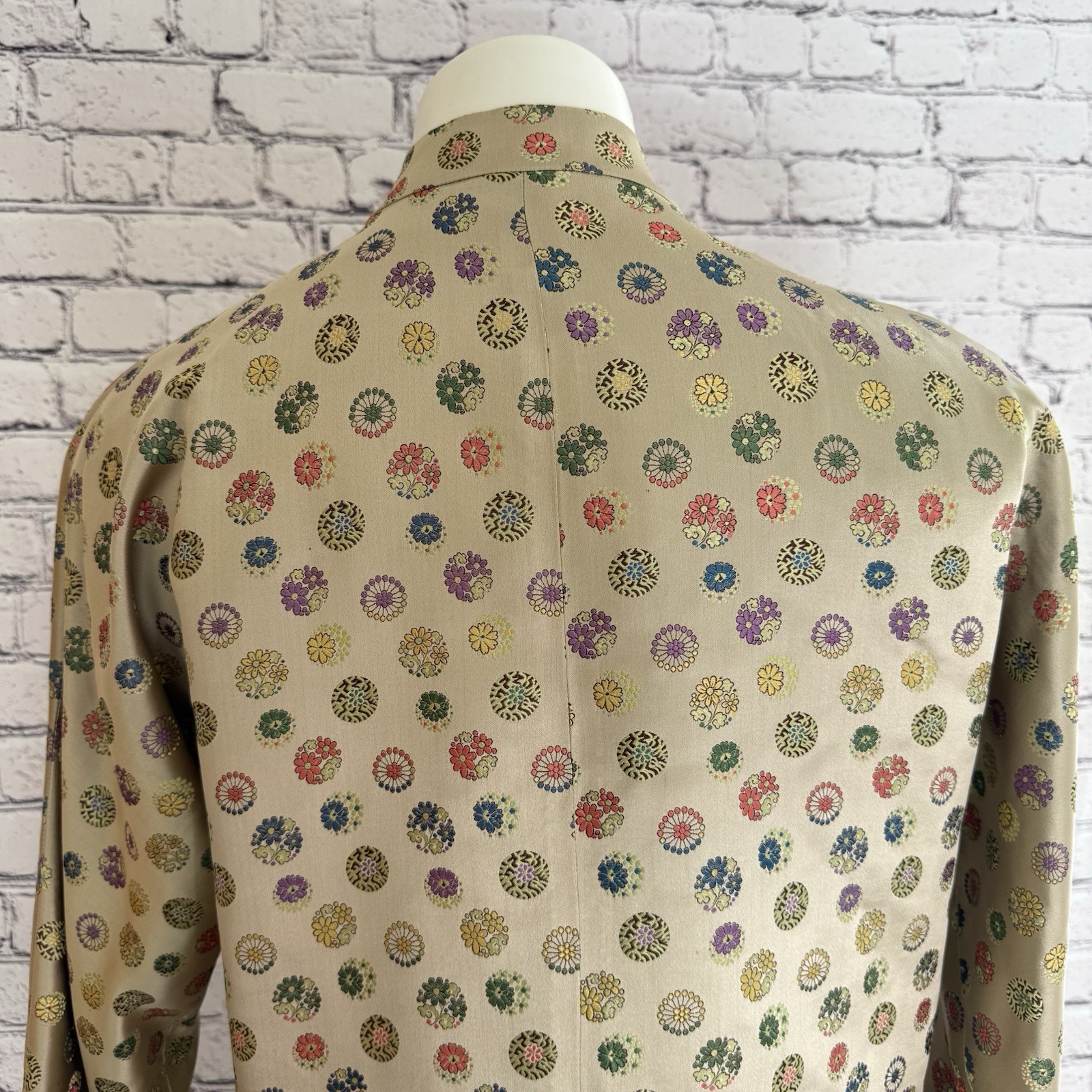 Vintage I. Magnin Brocade Pattern Top Mandarin High Collar NO SIZE Tag SM Med ?