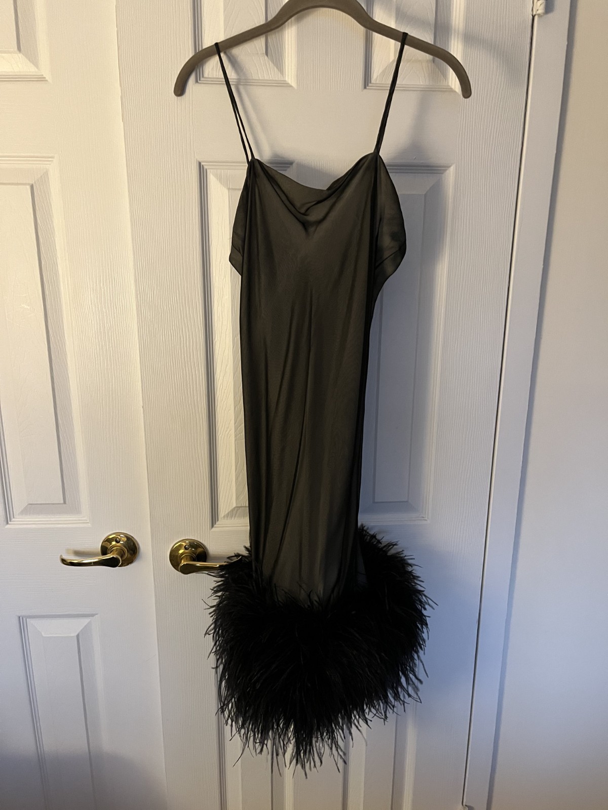 Vintage 1990s Narciso Rodriguez Sample Slip Dress Feather Hem (No Label)