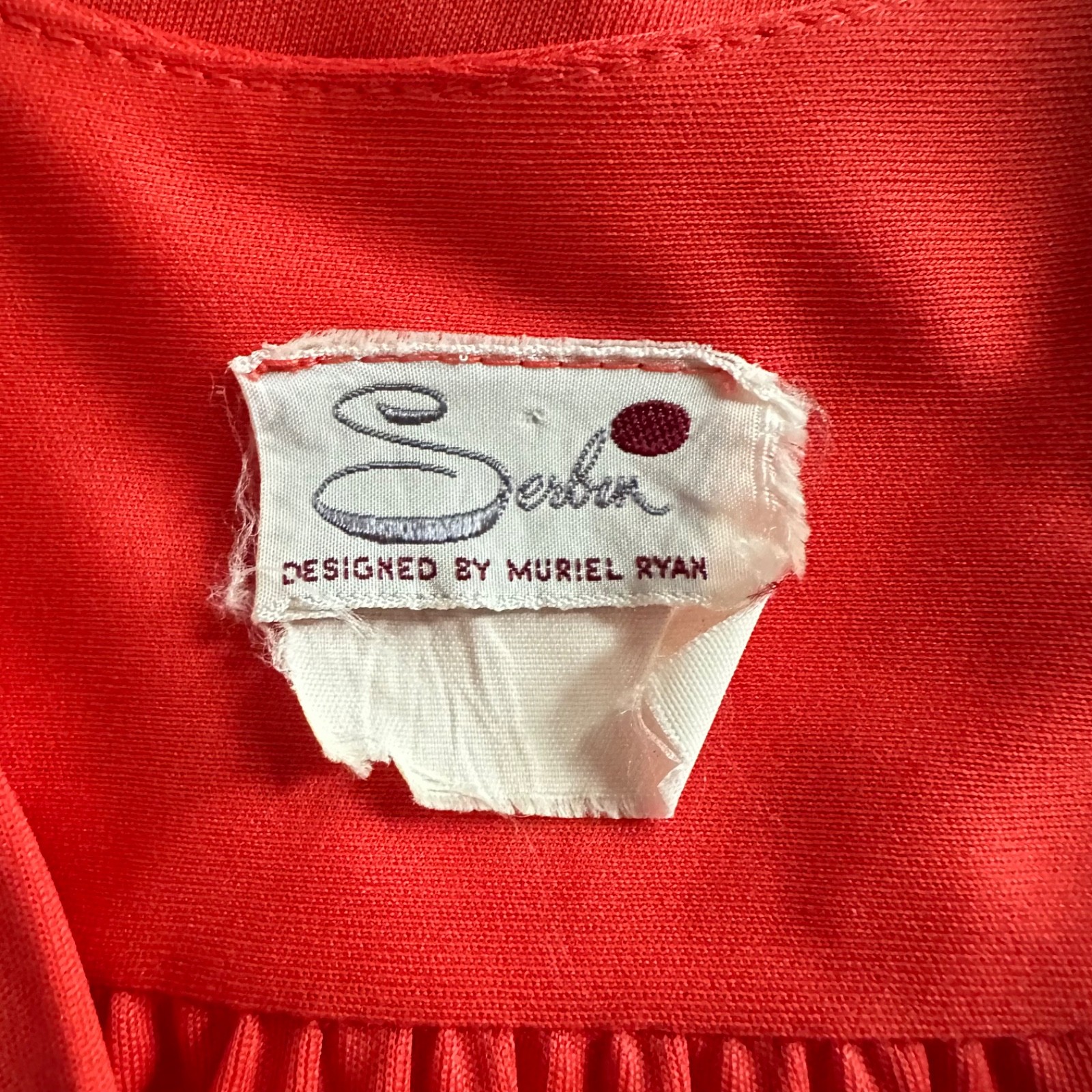 Vintage 1970s Cherry Tomato Disco Goddess Jersey Dress Studio 54 Full Skirt by M
