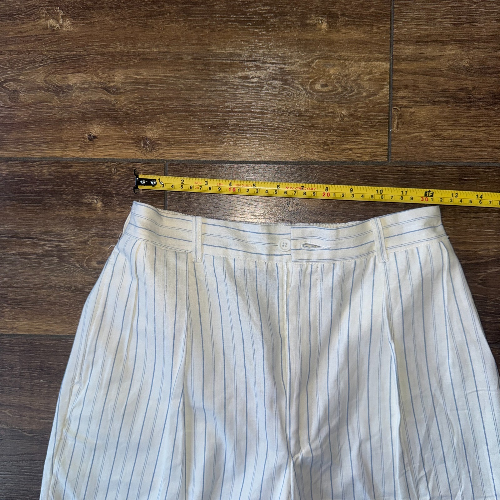 Vintage Pinstripe High Waist Pleated Bermuda Shorts Women&rsquo;s S Made in USA