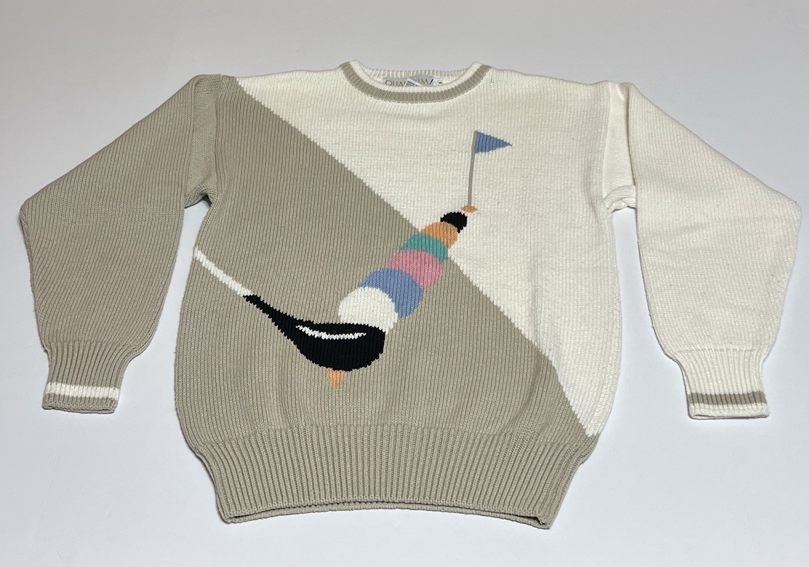 Quantum Sportswear Women’s Vintage Retro Golf Sweater Size Small Putting